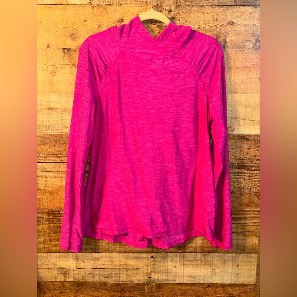 Danskin Now Hot Pink Long-Sleeve Hooded Pullover